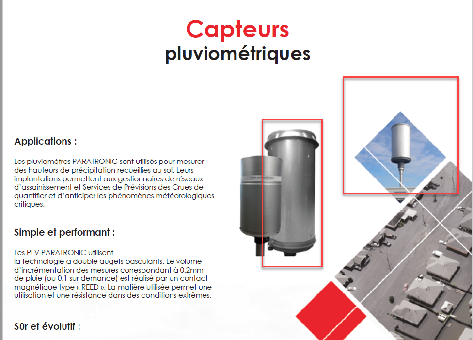 pluviomètre PLV400 - Paratronic
